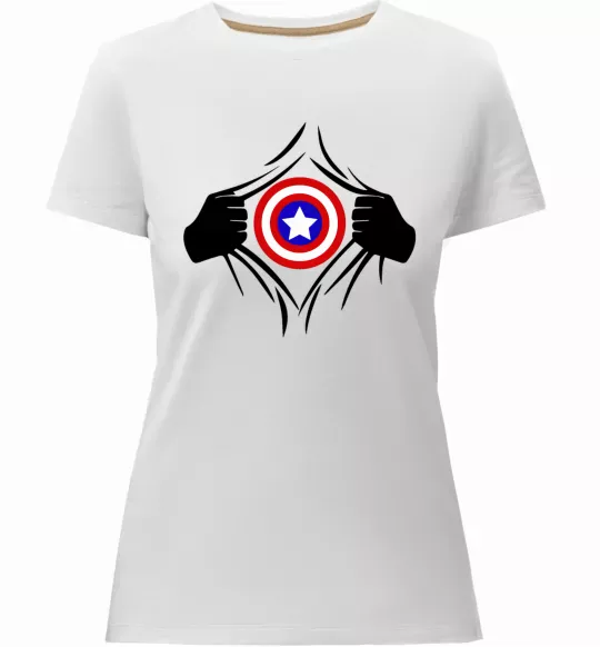 Женская премиум футболка Costume Captain America Белый фото