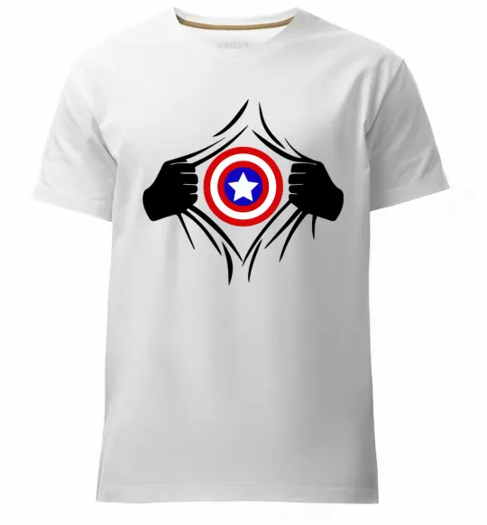 Чоловіча преміум футболка Costume Captain America Білий фото