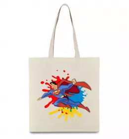 Эко-сумка Супермен бризки Бежевый фото