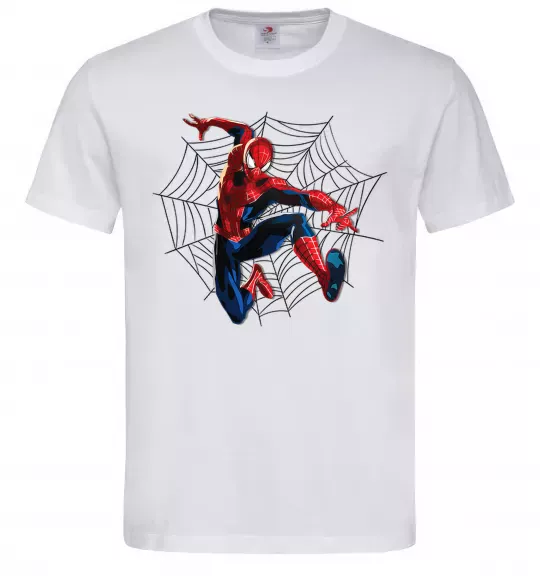 Мужская футболка Паутина Спайдермен Белый фото