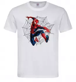 Мужская футболка Паутина Спайдермен Белый фото