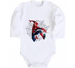 Дитячий бодік Spider man малюнок Білий фото