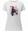 Женская премиум футболка Паутина Спайдермен Белый фото