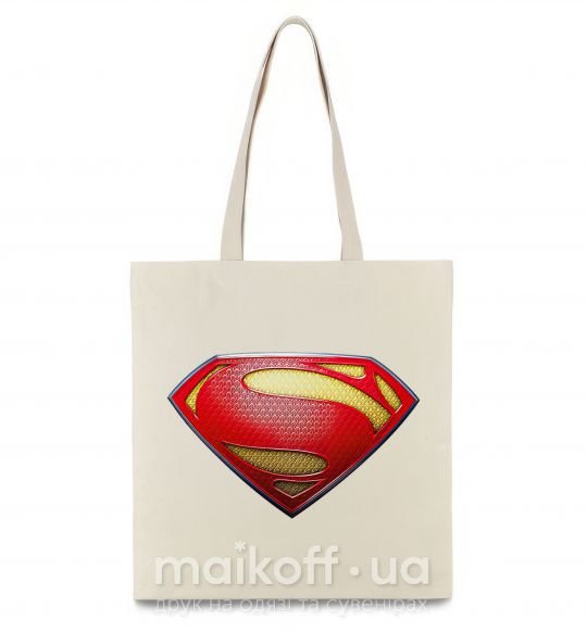 Еко-сумка Superman logo texture Бежевий фото