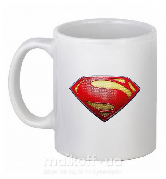 Чашка керамическая Superman logo texture Белый фото