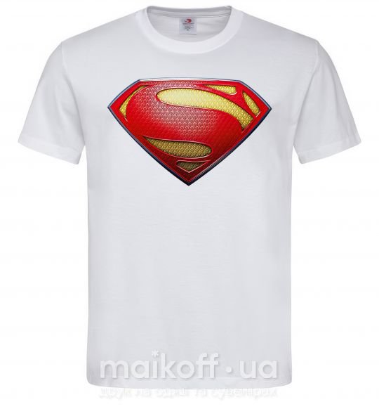 Чоловіча футболка Superman logo texture Білий фото
