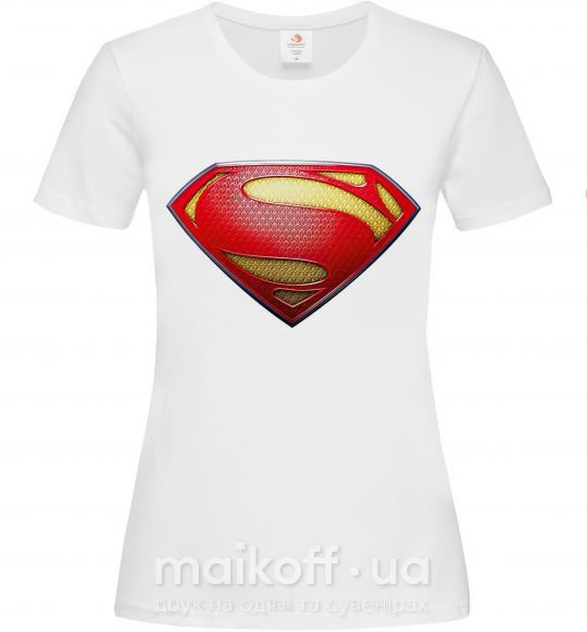 Женская футболка Superman logo texture Белый фото