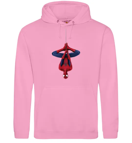 Мужская толстовка (худи) Spiderman upside down Розовый фото