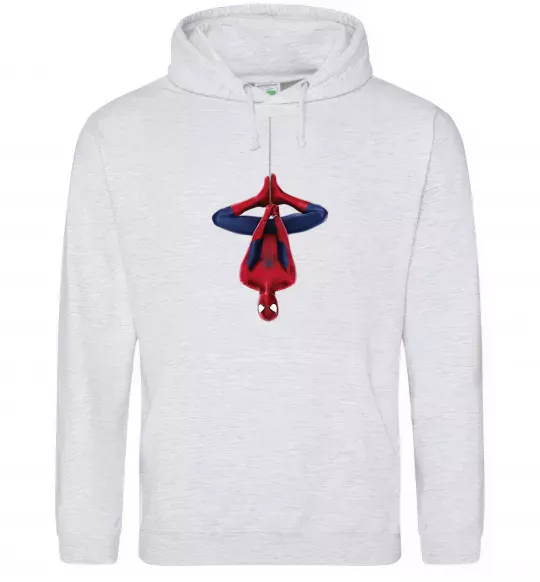 Чоловіча толстовка (худі) Spiderman upside down Сірий меланж фото