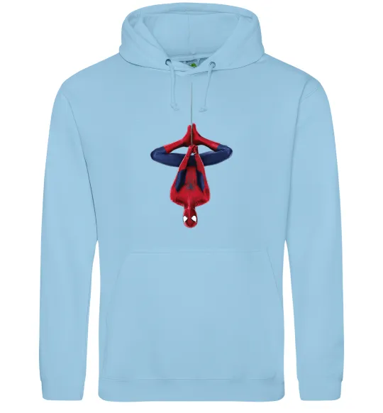 Мужская толстовка (худи) Spiderman upside down Голубой фото
