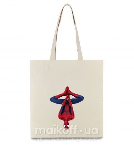 Еко-сумка Spiderman upside down Бежевий фото