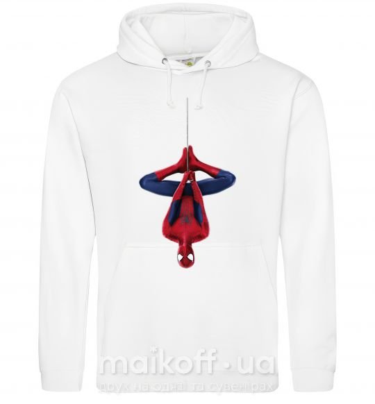 Женская толстовка (худи) Spiderman upside down Белый фото