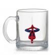 Чашка стеклянная Spiderman upside down Прозрачный фото