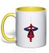 Чашка з кольоровою ручкою Spiderman upside down Сонячно жовтий фото