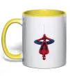 Чашка с цветной ручкой Spiderman upside down Солнечно желтый Чашка с цветной ручкой Spiderman upside down Солнечно желтый фото