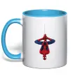 Чашка с цветной ручкой Spiderman upside down Голубой Чашка с цветной ручкой Spiderman upside down Голубой фото