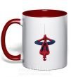 Чашка з кольоровою ручкою Spiderman upside down Червоний фото