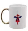Чашка с цветной ручкой Spiderman upside down Золото Чашка с цветной ручкой Spiderman upside down Золото фото