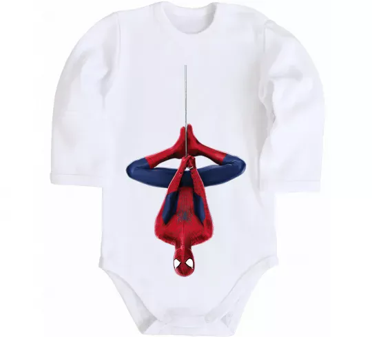 Детский боди Spiderman upside down Белый фото