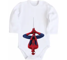 Дитячий бодік Spider man малюнок Білий фото