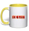 Чашка с цветной ручкой Ironman logo Солнечно желтый фото