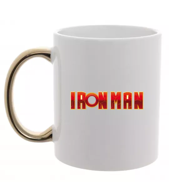 Чашка с цветной ручкой Ironman logo Золото фото