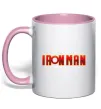 Чашка с цветной ручкой Ironman logo Нежно розовый фото