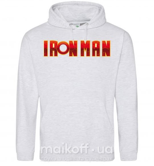 Чоловіча толстовка (худі) Ironman logo Сірий меланж фото