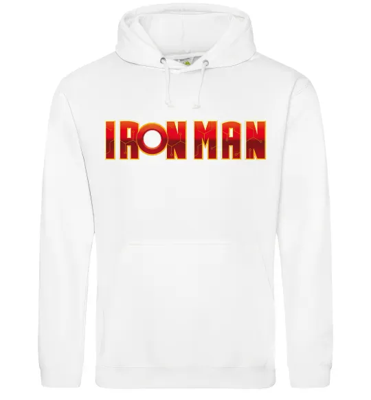 Мужская толстовка (худи) Ironman logo Белый фото