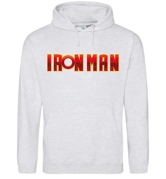 Женская толстовка (худи) Ironman logo Серый меланж фото