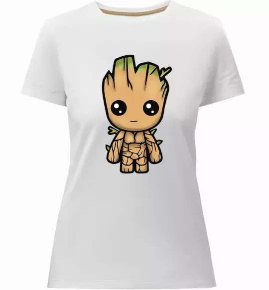 Жіноча преміум футболка I'm Groot Білий фото