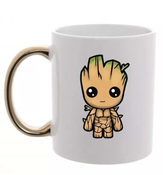 Чашка з кольоровою ручкою I'm Groot Золото фото