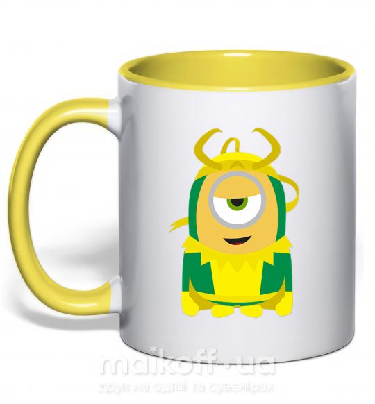 Чашка з кольоровою ручкою Loki minion Сонячно жовтий фото