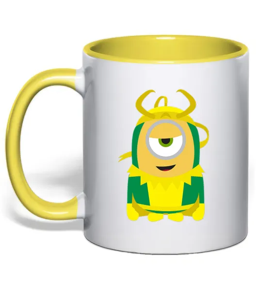 Чашка с цветной ручкой Loki minion Лимонный фото