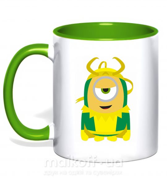Чашка з кольоровою ручкою Loki minion Зелений фото