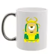Чашка з кольоровою ручкою Loki minion Срібло Чашка з кольоровою ручкою Loki minion Срібло фото