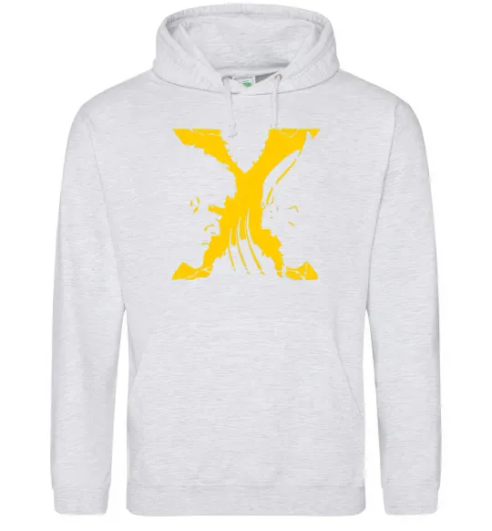 Мужская толстовка (худи) Люди Х Циклоп Росомаха Серый меланж фото