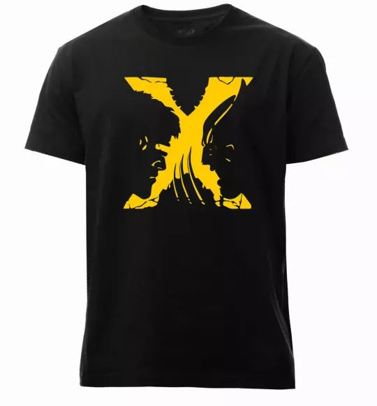 Мужская премиум футболка Люди Х Циклоп Росомаха Черный фото