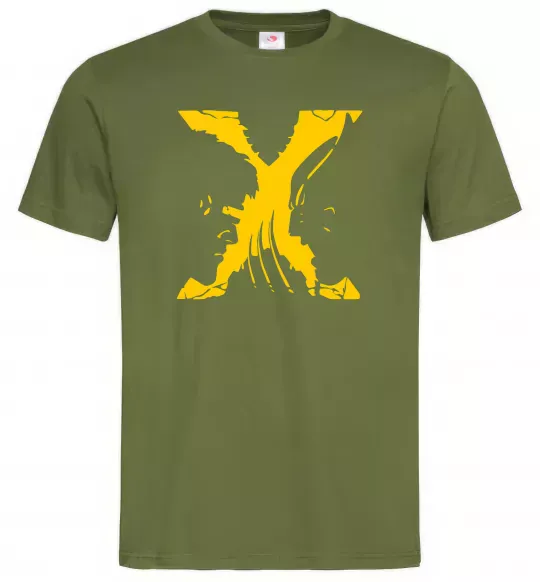 Мужская футболка Люди Х Циклоп Росомаха Оливковый фото