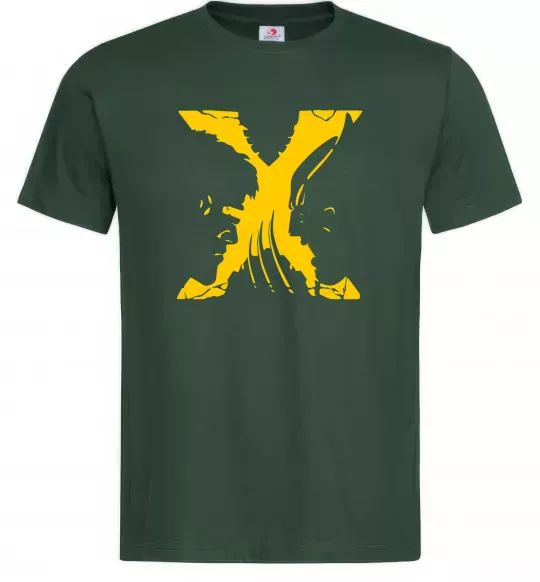 Мужская футболка Люди Х Циклоп Росомаха Темно-зеленый фото