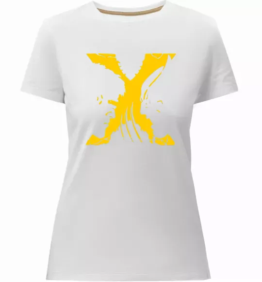 Женская премиум футболка Люди Х Циклоп Росомаха Белый фото