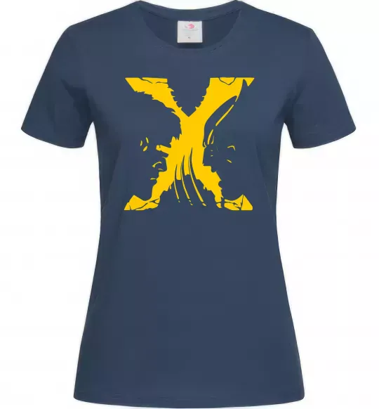 Жіноча футболка Люди Х Циклоп Росомаха Темно-синій фото