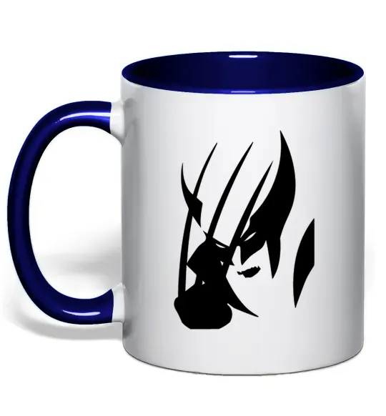 Чашка з кольоровою ручкою Росомаха Глибокий темно-синій фото