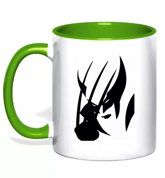 Чашка з кольоровою ручкою Росомаха Зелений фото