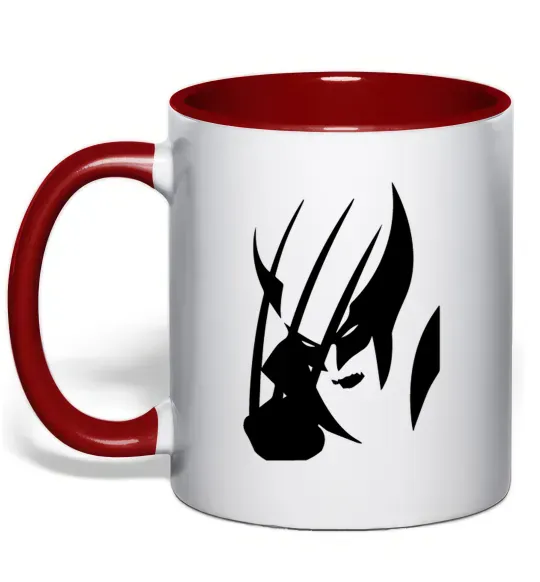 Чашка з кольоровою ручкою Росомаха Червоний фото