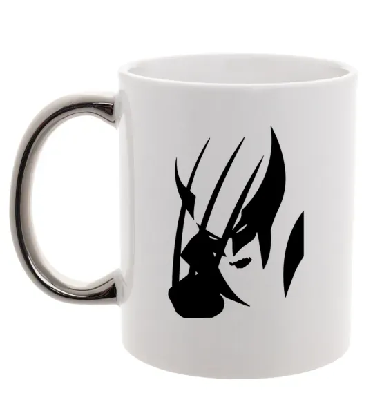 Чашка з кольоровою ручкою Росомаха Срібло фото