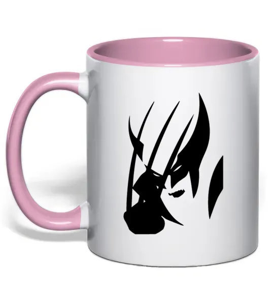 Чашка з кольоровою ручкою Росомаха Ніжно рожевий фото