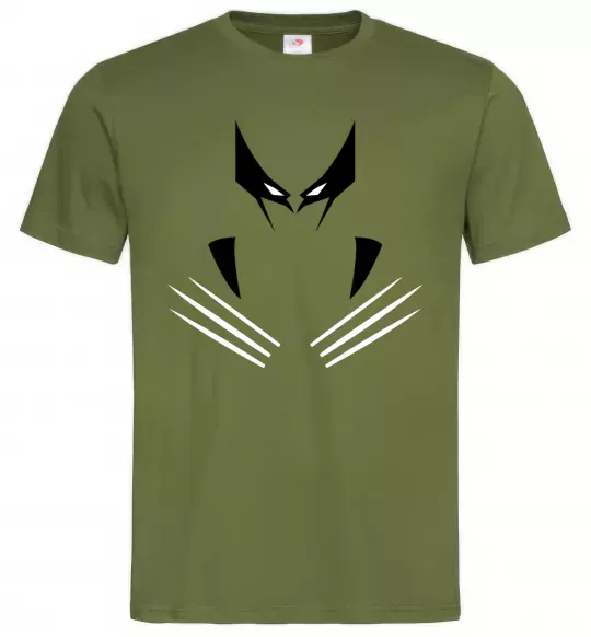 Мужская футболка Росомаха кігті Оливковый фото