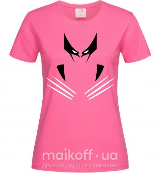Женская футболка Росомаха когти Ярко-розовый фото