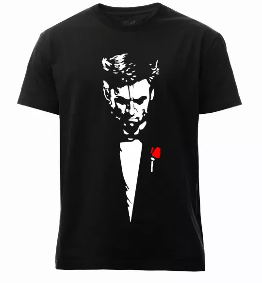 Мужская премиум футболка Хью Джекман Черный фото